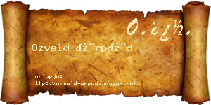 Ozvald Árpád névjegykártya