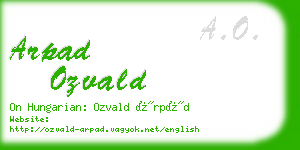 arpad ozvald business card